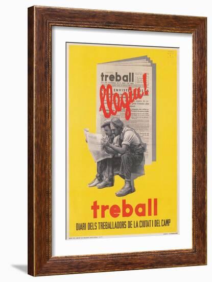 Treball, Advertisement for Catalan Labor Newspaper-null-Framed Giclee Print