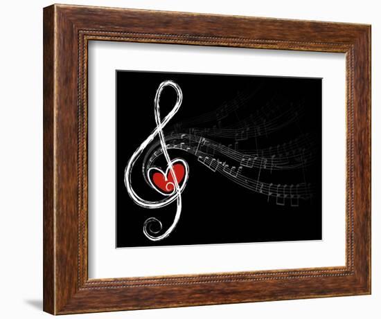 Treble Love and Music Notes-fat_fa_tin-Framed Art Print