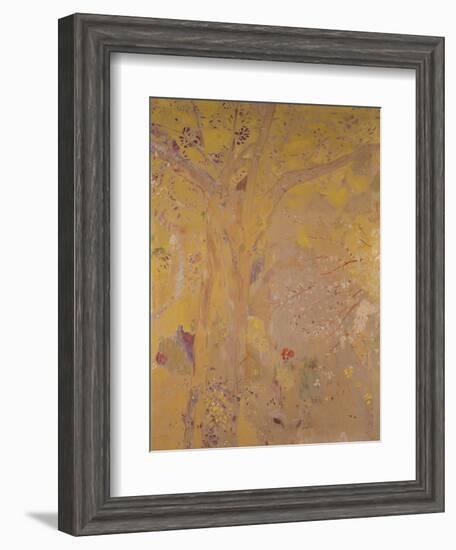 Tree Against a Yellow Background-Odilon Redon-Framed Giclee Print