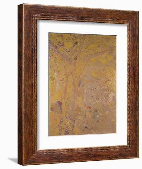 Tree Against a Yellow Background-Odilon Redon-Framed Giclee Print