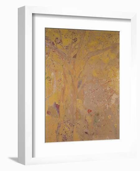 Tree Against a Yellow Background-Odilon Redon-Framed Giclee Print