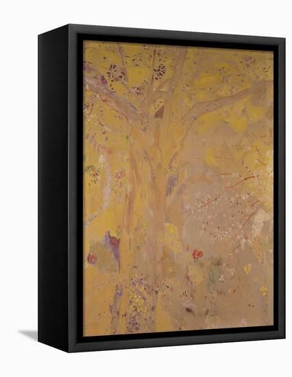 Tree Against a Yellow Background-Odilon Redon-Framed Premier Image Canvas