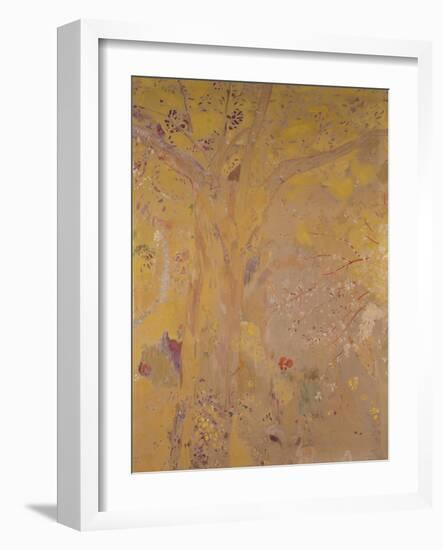 Tree Against a Yellow Background-Odilon Redon-Framed Giclee Print