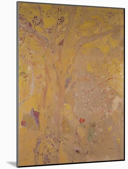 Tree Against a Yellow Background-Odilon Redon-Mounted Giclee Print