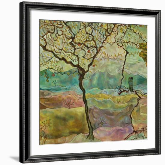 Tree And A Bird-Hyunah Kim-Framed Premium Giclee Print