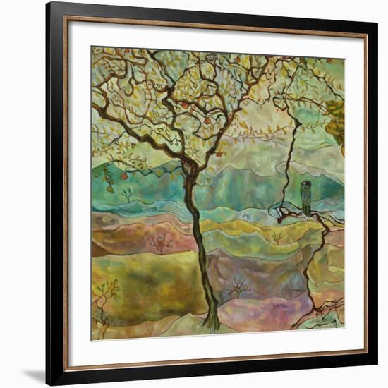 Tree And A Bird-Hyunah Kim-Framed Premium Giclee Print