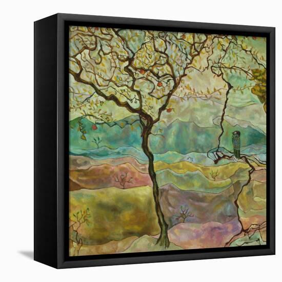 Tree And A Bird-Hyunah Kim-Framed Stretched Canvas