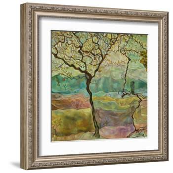 Tree And A Bird-Hyunah Kim-Framed Art Print
