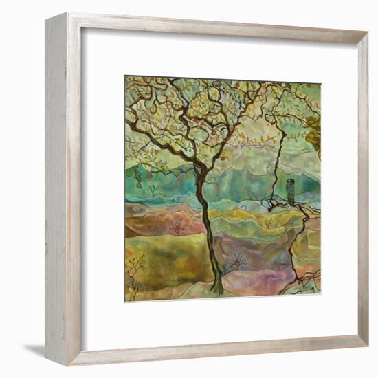 Tree And A Bird-Hyunah Kim-Framed Art Print