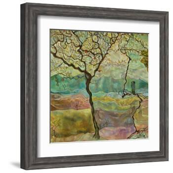 Tree And A Bird-Hyunah Kim-Framed Art Print