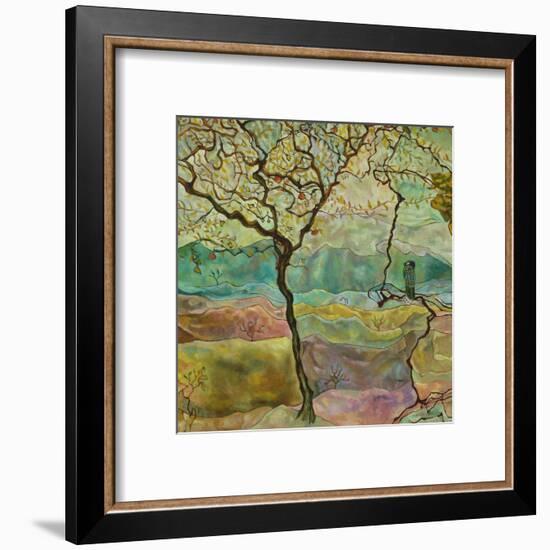 Tree And A Bird-Hyunah Kim-Framed Art Print