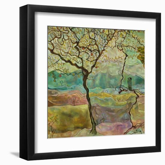 Tree And A Bird-Hyunah Kim-Framed Art Print