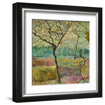 Tree And A Bird-Hyunah Kim-Framed Art Print