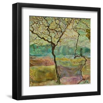 Tree And A Bird-Hyunah Kim-Framed Art Print