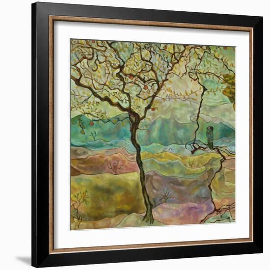 Tree And A Bird-Hyunah Kim-Framed Premium Giclee Print