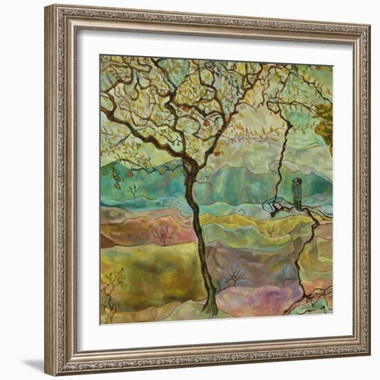 Tree And A Bird-Hyunah Kim-Framed Art Print