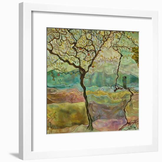 Tree And A Bird-Hyunah Kim-Framed Art Print