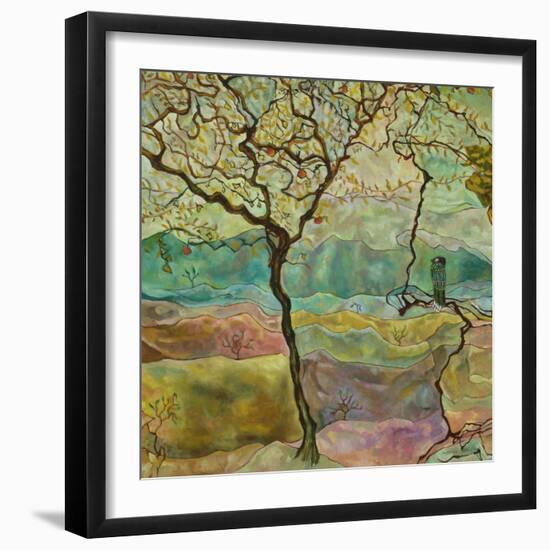 Tree And A Bird-Hyunah Kim-Framed Art Print