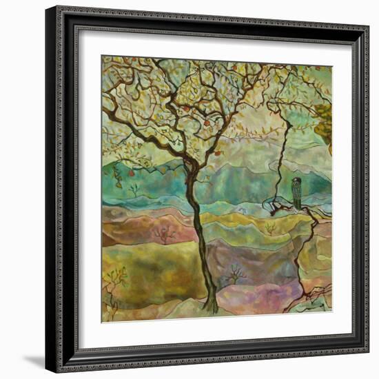 Tree And A Bird-Hyunah Kim-Framed Art Print