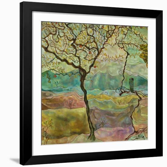 Tree And A Bird-Hyunah Kim-Framed Art Print