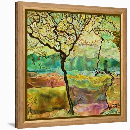 Tree And A Bird-Hyunah Kim-Framed Stretched Canvas