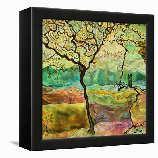 Tree And A Bird-Hyunah Kim-Framed Stretched Canvas