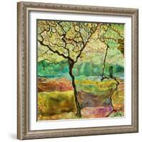 Tree And A Bird-Hyunah Kim-Framed Art Print