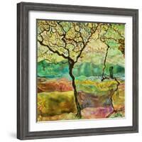 Tree And A Bird-Hyunah Kim-Framed Art Print