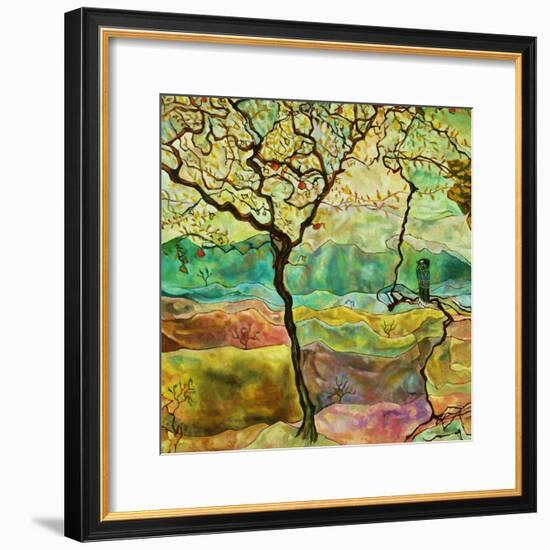 Tree And A Bird-Hyunah Kim-Framed Art Print