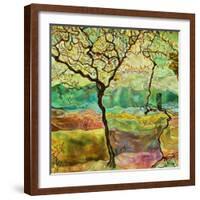 Tree And A Bird-Hyunah Kim-Framed Art Print