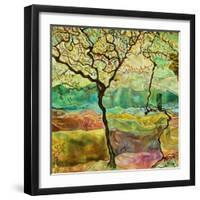 Tree And A Bird-Hyunah Kim-Framed Art Print