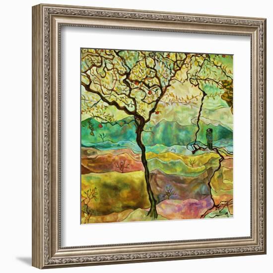 Tree And A Bird-Hyunah Kim-Framed Art Print