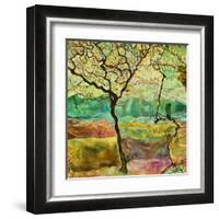 Tree And A Bird-Hyunah Kim-Framed Art Print