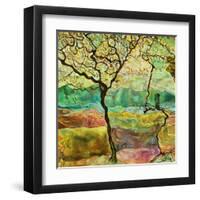 Tree And A Bird-Hyunah Kim-Framed Art Print