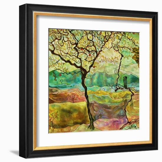 Tree And A Bird-Hyunah Kim-Framed Art Print