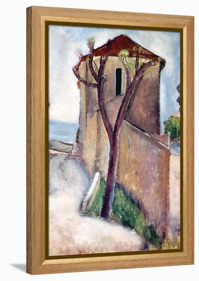 Tree and House-Amedeo Modigliani-Framed Stretched Canvas