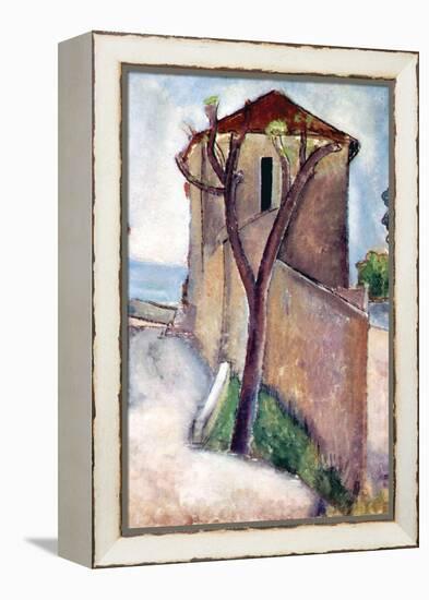 Tree and House-Amedeo Modigliani-Framed Stretched Canvas