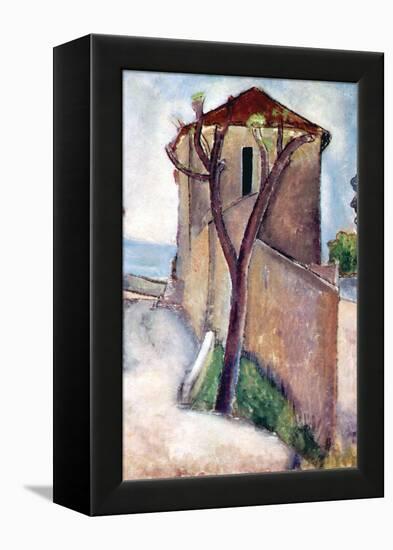 Tree and House-Amedeo Modigliani-Framed Stretched Canvas