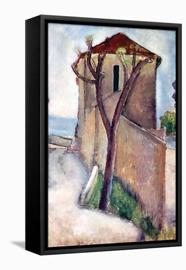 Tree and House-Amedeo Modigliani-Framed Stretched Canvas