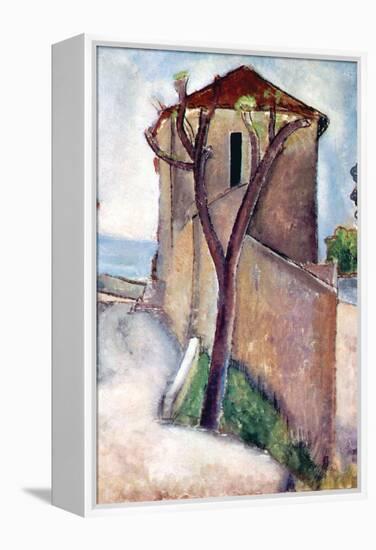 Tree and House-Amedeo Modigliani-Framed Stretched Canvas