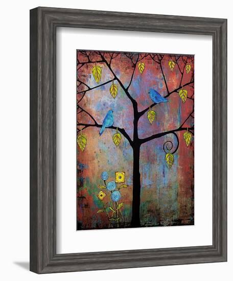 Tree Art Feathered Friends-Blenda Tyvoll-Framed Art Print