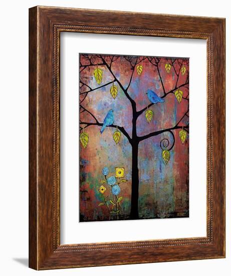 Tree Art Feathered Friends-Blenda Tyvoll-Framed Art Print
