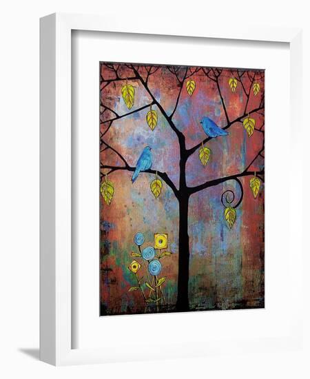 Tree Art Feathered Friends-Blenda Tyvoll-Framed Art Print