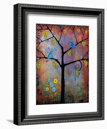 Tree Art Feathered Friends-Blenda Tyvoll-Framed Art Print