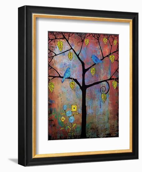 Tree Art Feathered Friends-Blenda Tyvoll-Framed Art Print