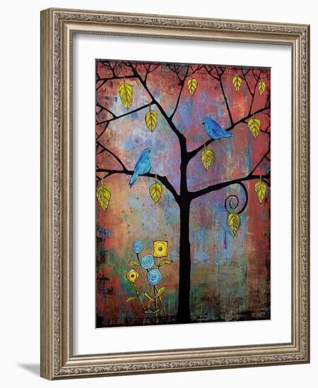 Tree Art Feathered Friends-Blenda Tyvoll-Framed Art Print