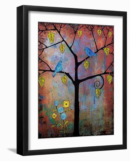 Tree Art Feathered Friends-Blenda Tyvoll-Framed Art Print