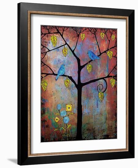 Tree Art Feathered Friends-Blenda Tyvoll-Framed Art Print