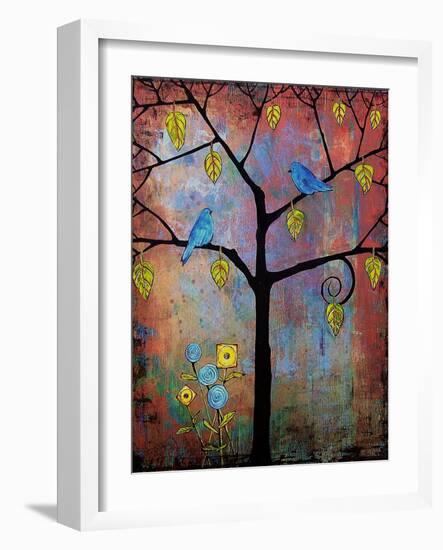 Tree Art Feathered Friends-Blenda Tyvoll-Framed Art Print