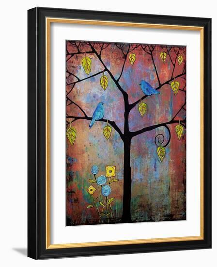 Tree Art Feathered Friends-Blenda Tyvoll-Framed Art Print